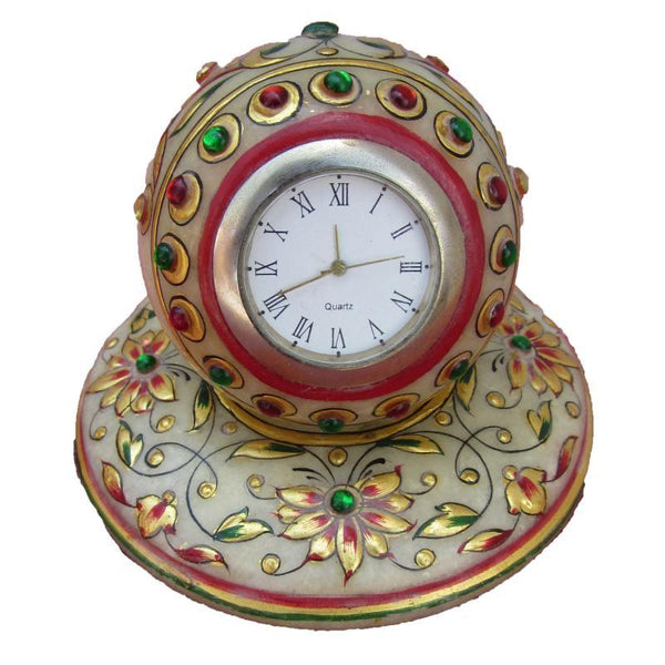 Gold Painted Marble Table Watch by Ecraft India | ArtZolo.com