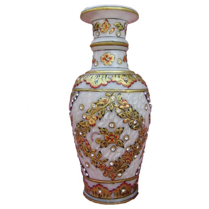 Gold Painted Marble Vase by Ecraft India | ArtZolo.com