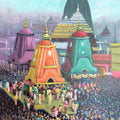 Religious acrylic painting titled 'Golden Area', 20x15 inches, by artist Amol Satre on Canvas