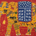 Golden Elephant' animals acrylic painting by artist Bhaskar Lahiri, 36x48 inch, on canvas