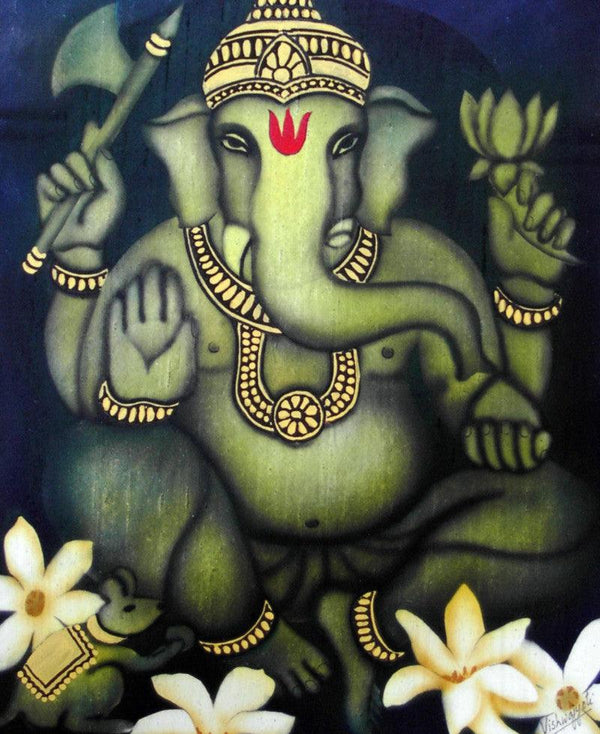 Golden Ganesha by Vishwajyoti Mohrhoff | ArtZolo.com