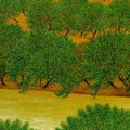 'Golden River' nature oil painting by artist Pardeep Singh, 72x36 inch, on canvas