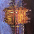 Golden Temple' religious acrylic painting by artist Bharatbhushan Hogade, 19x12 inch, on handmade paper