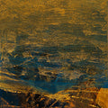Golden Thoughts 5' abstract acrylic painting by artist Siddhesh Rane, 36x12 inch, on canvas