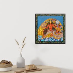 In-situ view of Seema Kohli's 'The Golden Womb' painting in a room