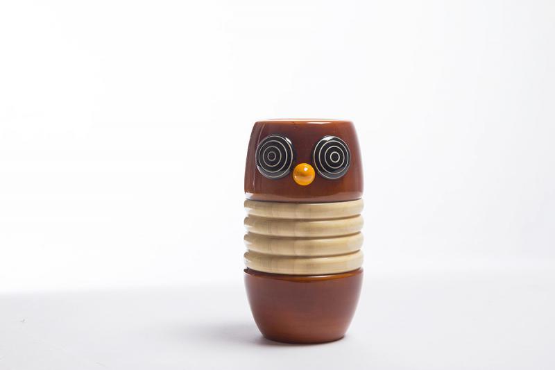 Toys craft titled 'Goobe Wooden Rattle', 4x3x3 inches, by artist Vijay Pathi on wood