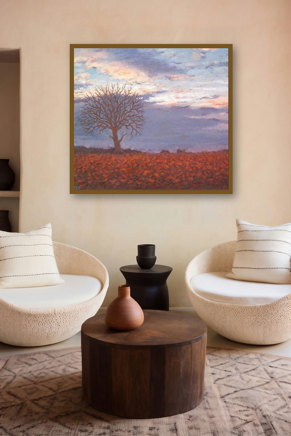 Good Evening by artist Fareed Ahmed displayed in a Indian Art gallery
