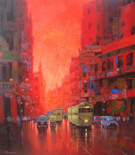 Good Morning Kolkata I Painting by Purnendu Mandal | ArtZolo.com