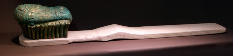 'Good Morning Mumbai' still-life Brass, Wood, Ink sculpture by artist Rohan Pawar, 12x60 inch, on brass, wood, ink