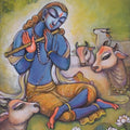 Gopal' religious acrylic painting by artist Manisha Srivastava, 18x11 inch, on canvas