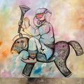 Gopalila 5' contemporary mixed-media painting by artist Mohit Bhardwaj, 36x30 inch, on canvas