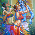 Gopinath' religious acrylic painting by artist Tamali Das, 36x30 inch, on canvas