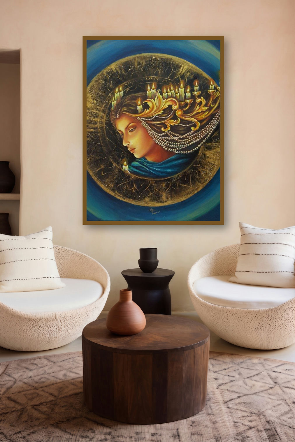 Gorgeous Lady (The Guiding Light) by artist Sonia Kumar displayed in a Curated gallery