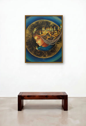Gorgeous Lady (The Guiding Light) by artist Sonia Kumar displayed in a Eclectic Lounge