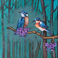 Gossiping' animals acrylic painting by artist Shyamali Paul, 24x24 inch, on canvas