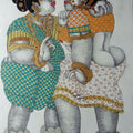 Figurative acrylic painting titled 'Gossiping Women 1', 30x22 inches, by artist Bhawandla Narahari on Paper