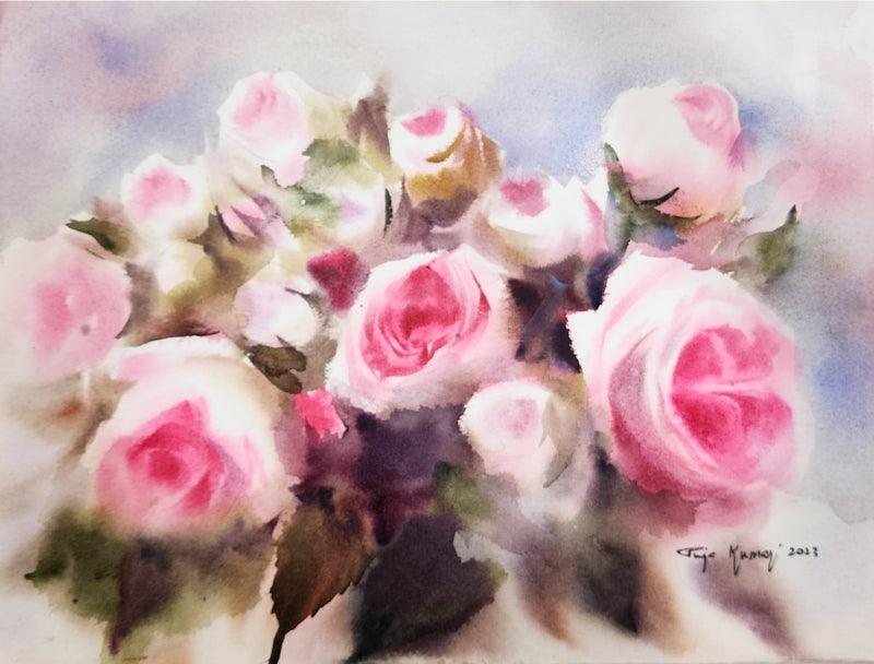 Nature watercolor painting titled 'Grace', 11x15 inches, by artist Puja Kumar on Paper