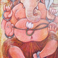Religious mixed media painting titled 'Gracious', 40x20 inches, by artist Subrata Ghosh on Canvas
