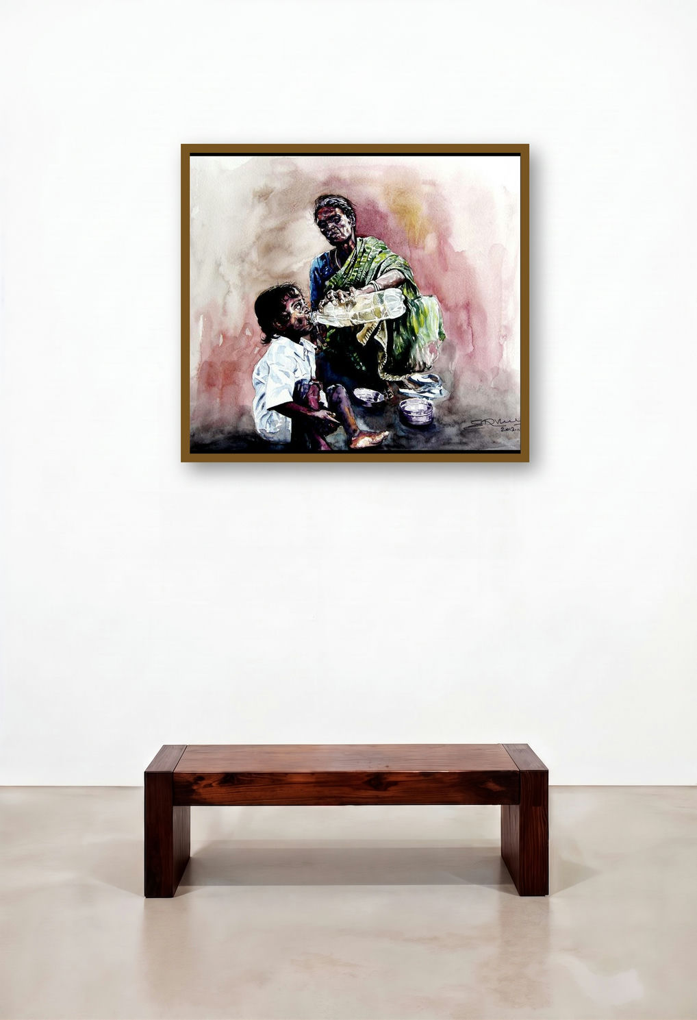 Grand Mother Love 1 by artist SRV ARTIST displayed in a Art Deco Lounge