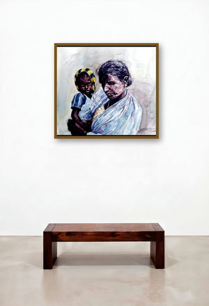 Grand Mother Love 2 by artist Srv Artist displayed in a Urban Loft Penthouse