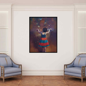 In-situ view of Pramod Kurlekar's 'Grant Me Peace' painting in a room