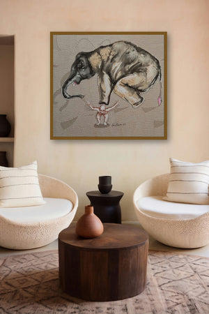 Grapple 4 (The Burden) by artist Sudhir Shukla displayed in a Boutique gallery