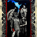The Great Memories' contemporary acrylic-charcoal painting by artist Gangu Naidu Pv, 60x48 inch, on fabriano paper