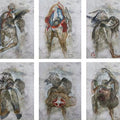 contemporary watercolor painting titled 'Greed', 26x48 inches, by artist Susmita Chowdhury on Printed Paper