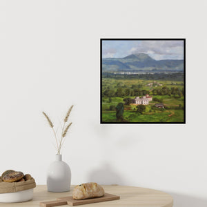 In-situ view of Manoj Deshmukh's 'Green Carpet (Valley Vista)' painting in a room