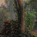 Landscape oil painting titled 'Green Corner', 12x8 inches, by artist Shraddha Singh on Board