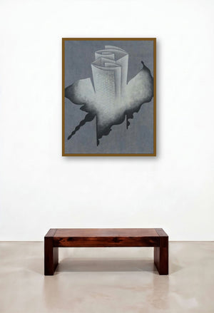 Grey Fold Abstract by artist Santosh More displayed in a Elegant Executive Office