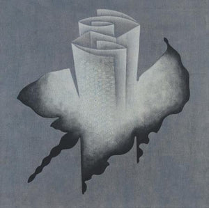 Grey Fold Abstract by Santosh More, Original Oil Abstract Painting on Canvas, Medium Square Wall Art