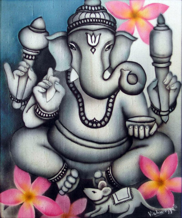 Grey Ganesha by Vishwajyoti Mohrhoff | ArtZolo.com
