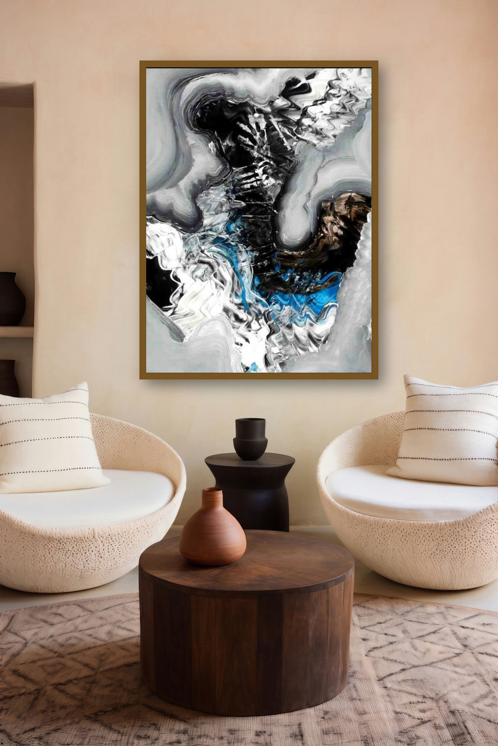 Grey Scale Nature I (The Depths Below) by artist Deepak Guddadakeri displayed in a Minimalist gallery