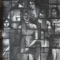 Figurative dry pastel drawing titled 'Group Photo', 12x12 inches, by artist Sumana Nath De on Paper