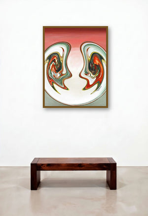 Guhya Samvad (Converging Identities) by artist Atul Padia displayed in a Modern Home Office