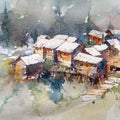 Landscape watercolor painting titled 'Gurez Valley Kashmir', 18x12 inches, by artist Asit  Singh on Paper