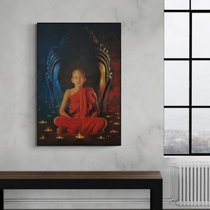In-situ view of Kamal Rao's 'Guru (Path to Enlightenment)' painting in a room