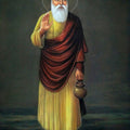 Religious pastel drawing titled 'Guru Nanak', 23x17 inches, by artist Sabir Hussain on Paper