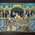 Religious tanjore traditional art titled 'Gurunanak With Sikh Gurus Tanjore Painti', 24x30 inches, by artist VANI VIJAY on Plywood