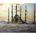 Cityscape watercolor painting titled 'Hagia Sophia Instanbul Turkey', 7x11 inches, by artist Arunava Ray on Paper