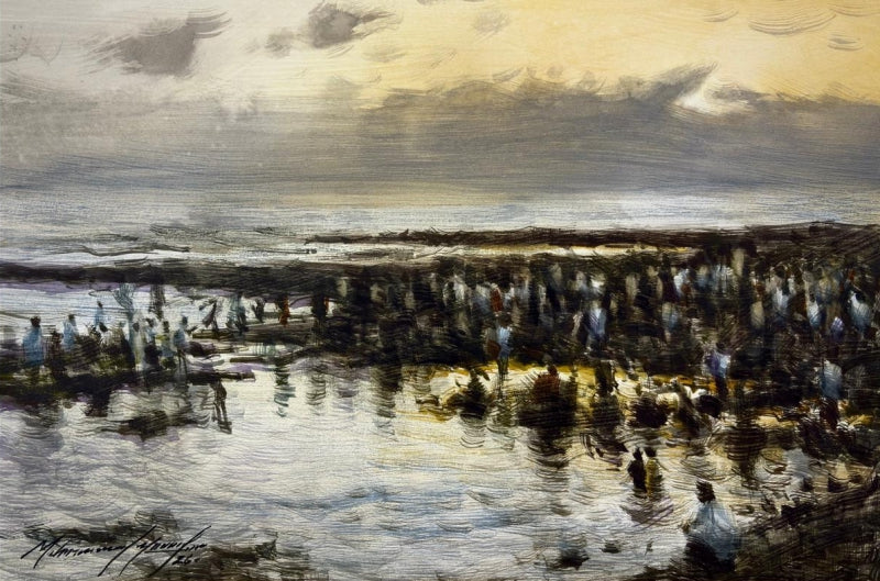 Haji Ali Dargah 2' religious watercolor painting by artist Mohammad Yousuf, 10x14 inch, on paper