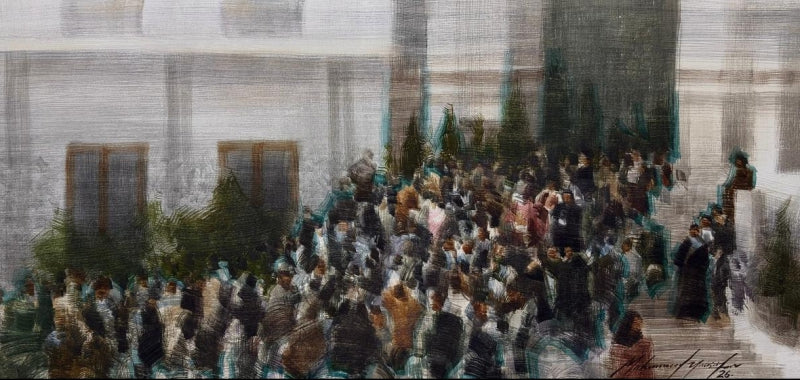 Haji Ali Dargah 4' religious watercolor painting by artist Mohammad Yousuf, 9x19 inch, on paper