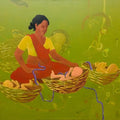 contemporary acrylic painting titled 'Half Mother', 36x30 inches, by artist Kamlesh Patidar on Canvas