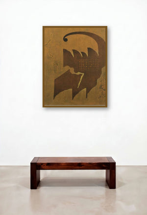 Hammer Down Abstract by artist Santosh More displayed in a Luxury Living Room