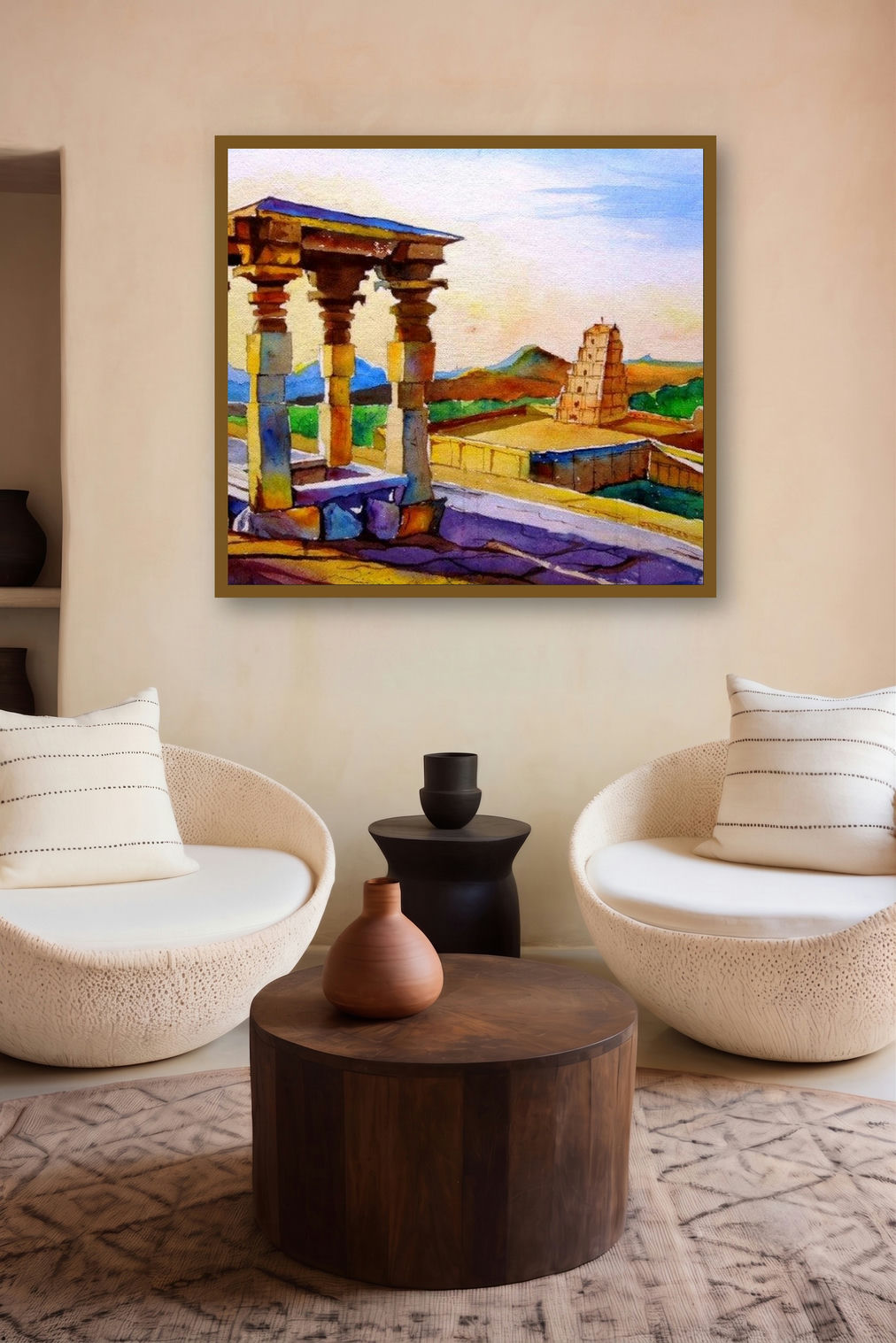 Hampi (Echoes of Glory) by artist Chetan Agrawal displayed in a Contemporary Exhibition gallery