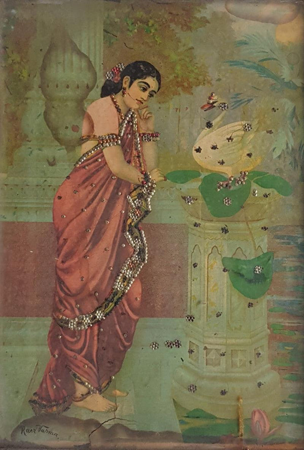 Hamsa Damayanti Painting by Raja Ravi Varma | ArtZolo.com