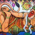 Hanuman' religious acrylic painting by artist Arjun Das, 30x40 inch, on canvas