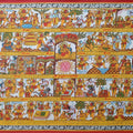 Hanuman Chalisa 4' religious phad traditional Art by artist Abhishek Joshi, 30x48 inch, on handmade cotton canv