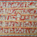 Hanuman Chalisa 5' religious phad traditional Art by artist Abhishek Joshi, 24x36 inch, on handmade cotton canv